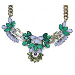 Water Lilies Floral Crystal Encrusted Necklace